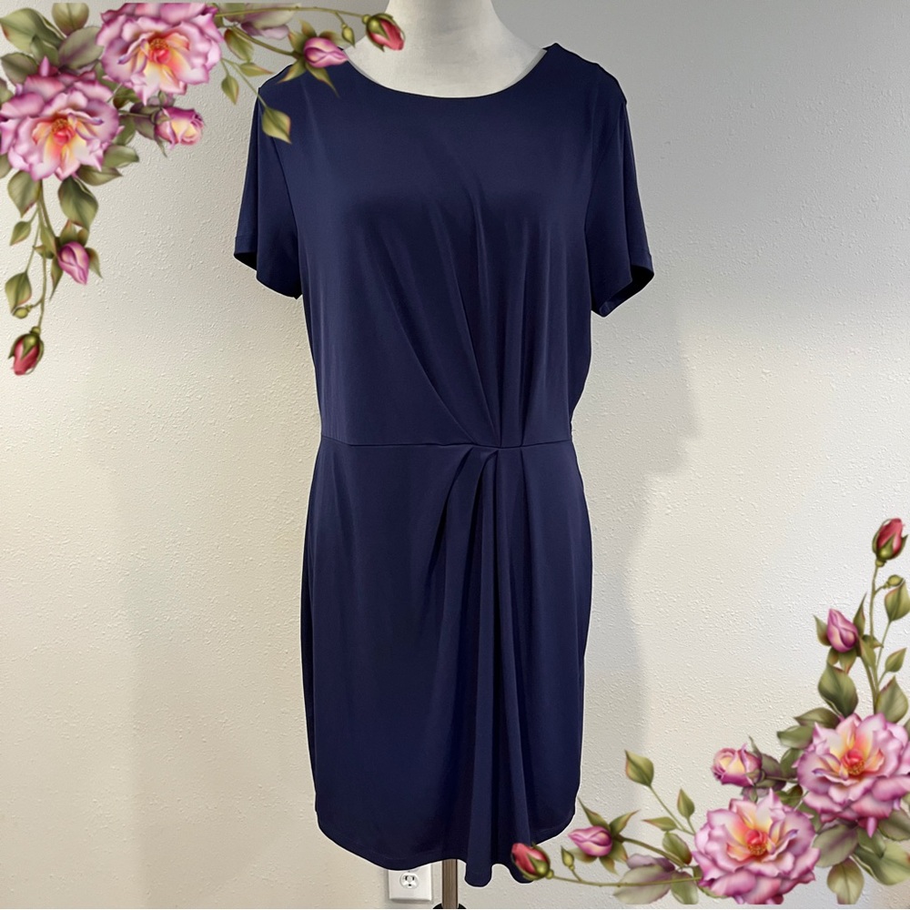 Elegant navy color Short sleeve mini Dress size large